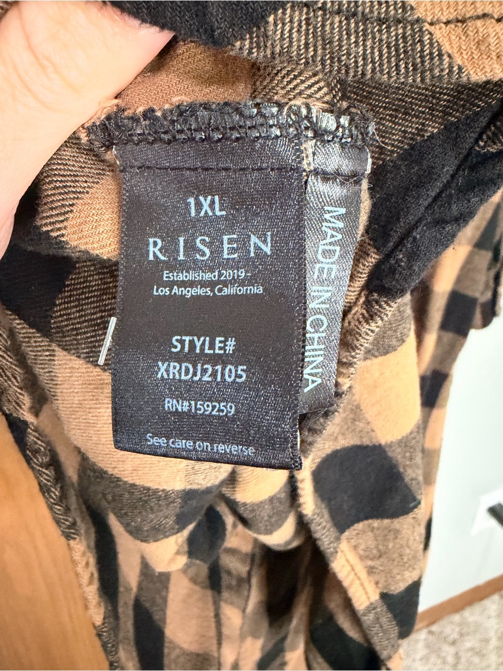 Risen Black and Tan Plaid Button-Down Shirt - Picture 6 of 7